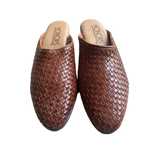 Vintage Honors by Rottles Brown Woven Leather Women’s Shoes/slip On/mules- 5.5 - Picture 2 of 11